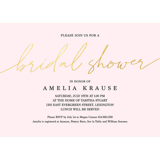 Foil Bridal Shower Invitations